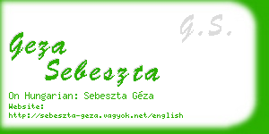geza sebeszta business card