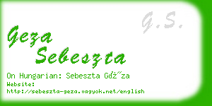 geza sebeszta business card